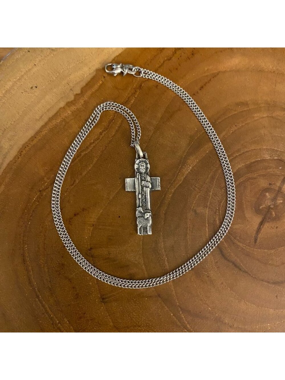 RETIRED James Avery Good Shepherd Cross Necklace, Sterling Silver